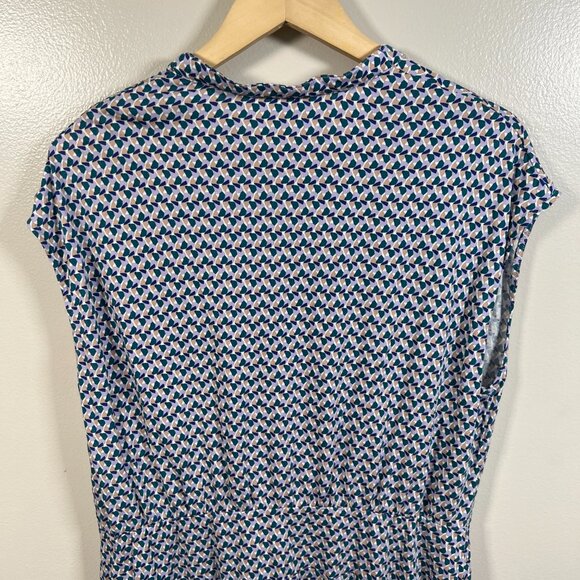 Boden Easy Jersey Shirt Dress Size 16/18 R Purple Green Preppy Twee Work Office - Picture 6 of 8